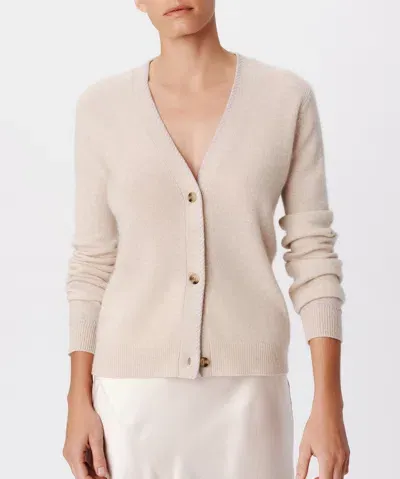 Atm Anthony Thomas Melillo Cashmere Long Sleeve Cardigan In Soft Oatmeal