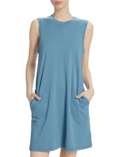 Atm Anthony Thomas Melillo Cotton-jersey Mini Dress In Antique Blue