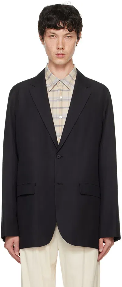 Aton Black Tailored Blazer In 005 Black