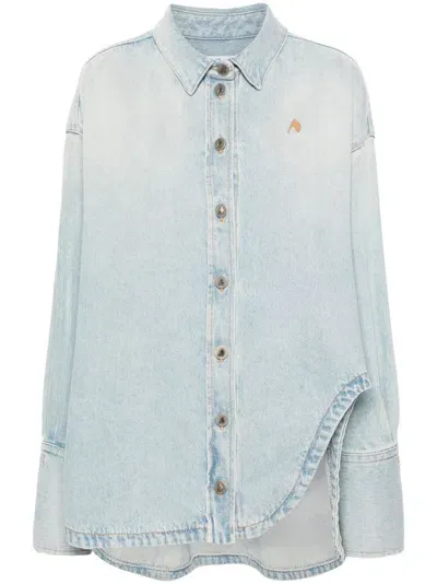 Attico Ls Oversize Denim Shirt Blue