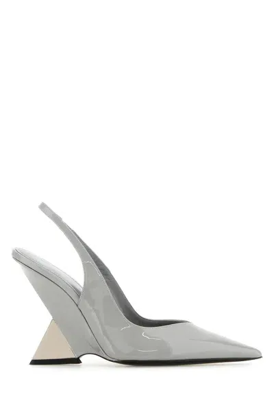 Attico Cheope Slingback 105mm-39 Nd The  Female In Grey/nichel