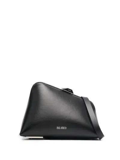 Attico Midnight Leather Clutch Bag In Black