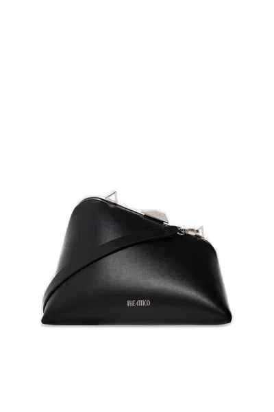 Attico Midnight Logo Detailed Clutch Bag In Black