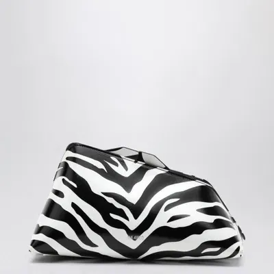 Attico The  8.30pm Animal Printed Clutch Bag In Black