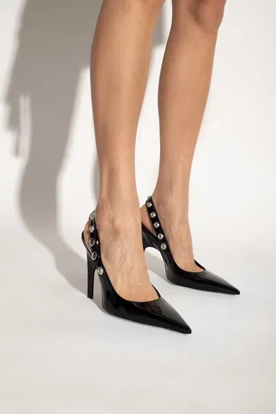 Attico 105mm Stud-embellished Patent Leather Pumps In Black