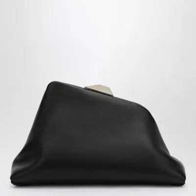 Attico Day Off Leather Clutch In Black