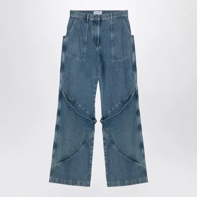 Attico The  Sky Baggy Jeans With Large Pockets In Blue