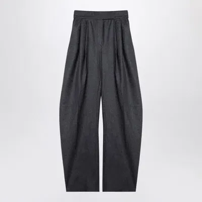 Attico The  Wool-blend Wide Trousers In Gray