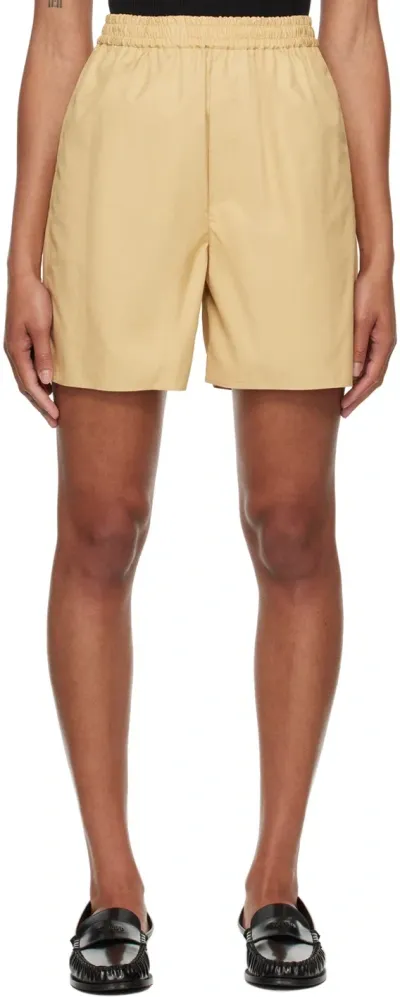 Auralee Beige Drawstring Shorts