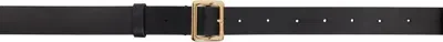 Auralee Black Leather Square Buckle Belt