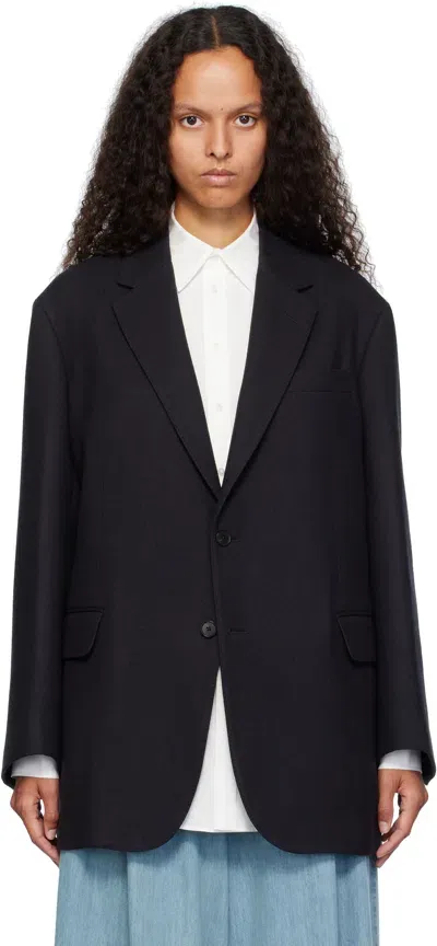 Auralee Black Light Melton Blazer In Top Charcoal