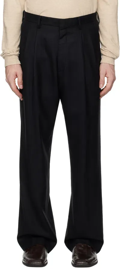 Auralee Black Super Light Wool Trousers