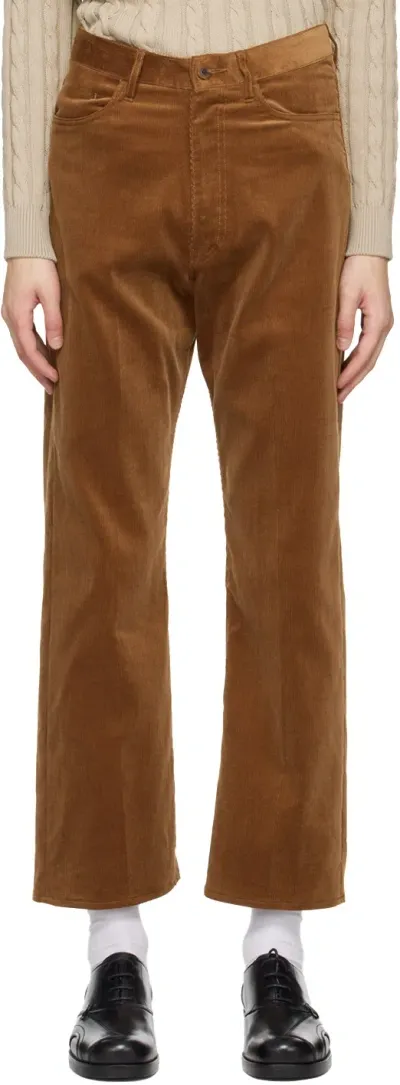 Auralee Brown Finx Trousers In Red Brown