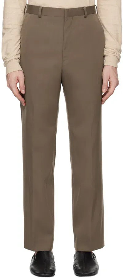 Auralee Brown Light Wool Max Gabardine Trousers