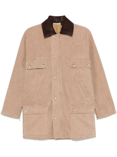 Auralee Canvas Jacket In Brown