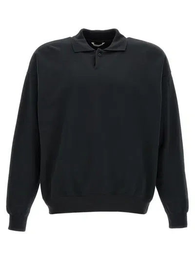 Auralee Cotton Polo Shirt In Black