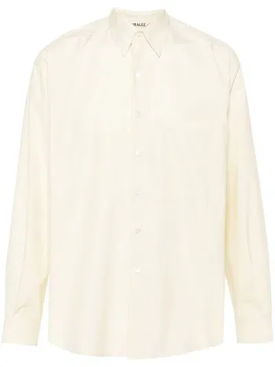 Auralee Cotton Shirt In Yellow