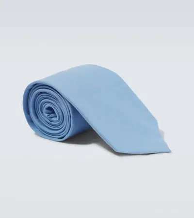 Auralee Cotton Twill Tie In Blue