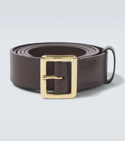 Auralee Leather Belt In Brown