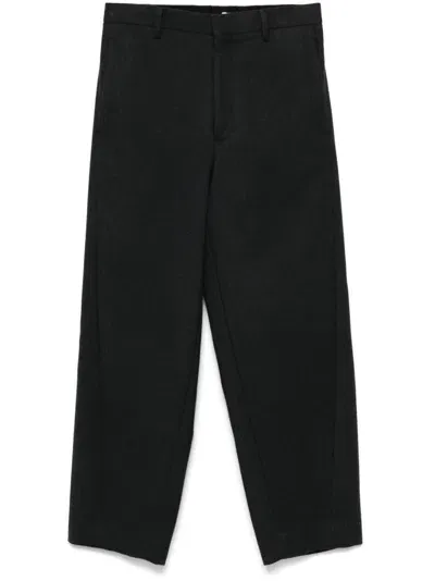 Auralee Light Melton Slacks Trousers In Grau