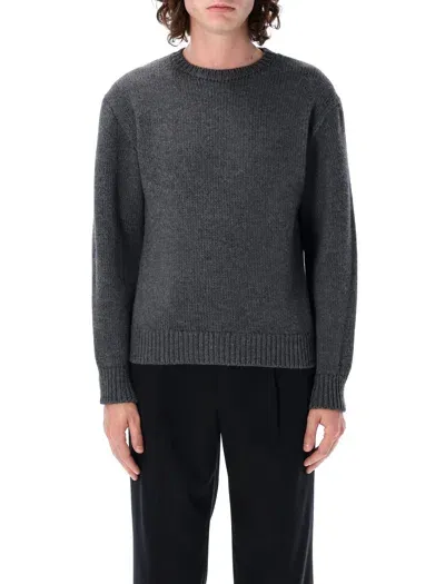 Auralee Wool Soft Cord Knit In Top Charcoal