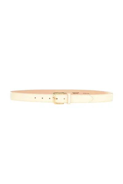 Aureum Buckle Belt In Butter Yellow & Gold