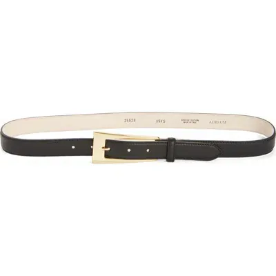 Aureum No. 10 Leather Belt In Black Gold