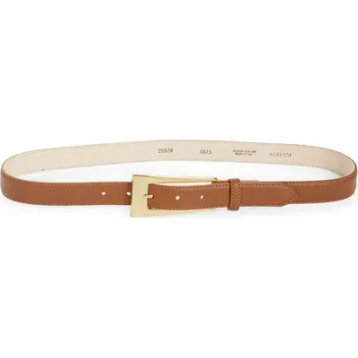 Aureum No. 10 Leather Belt In Latte Gold