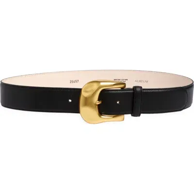 Aureum No. 11 Leather Belt In Black Gold