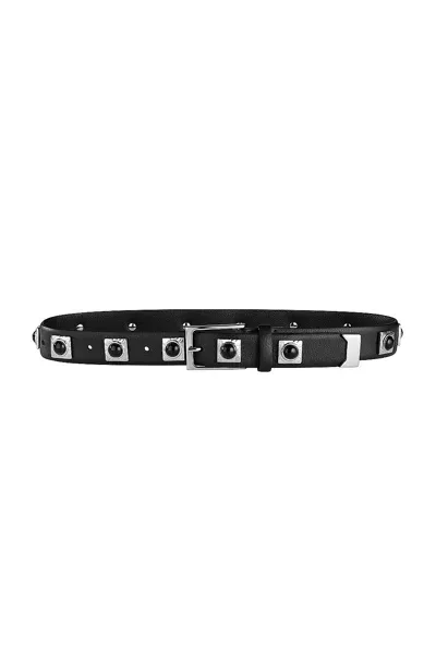 Aureum Studded Belt In Black & Silver