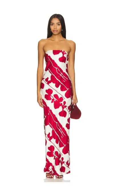 Auteur Solene Dress In Red & White Floral