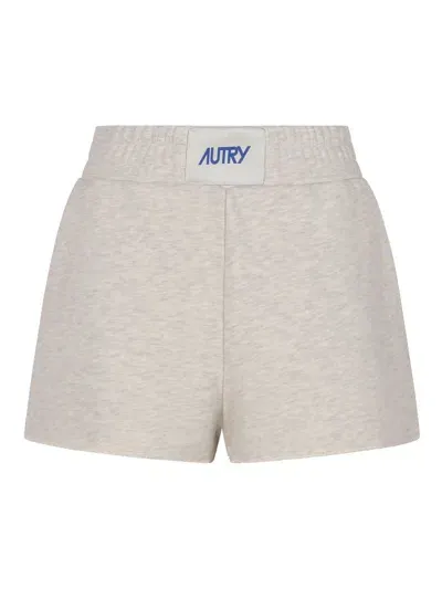 Autry Action Logo Patch Track Shorts In Grey