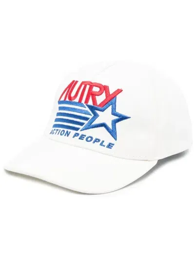 Autry Logo Embroidered Baseball Cap In White