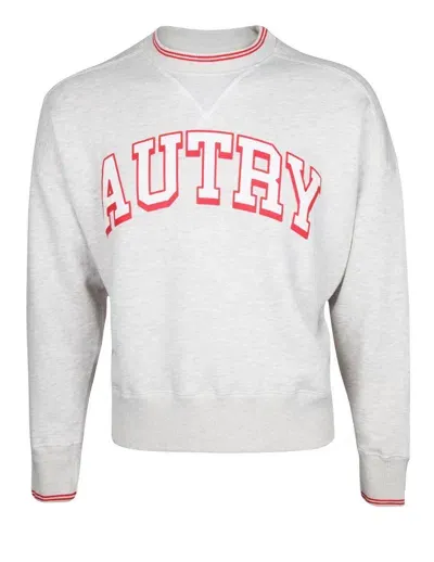 Autry Cotton Sweatshirt With Logo In Grey