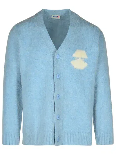 Autry Light Blue Wool Blend Cardigan