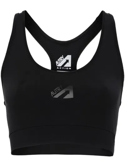 Autry Racerback-sport-bh Mit Logo-applikation In Black