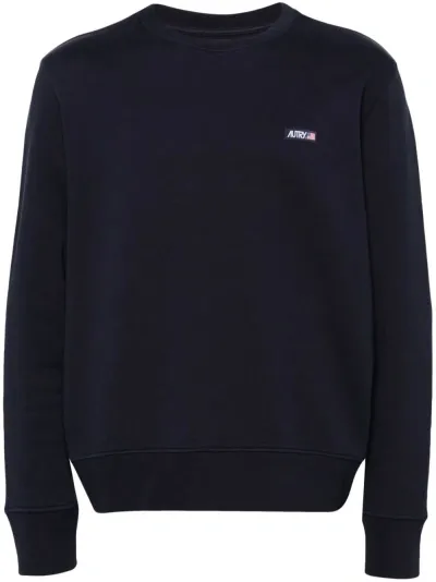 Autry Logo Cotton Sweatshirt In Blue