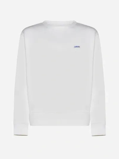 Autry Logo Cotton Sweatshirt In White