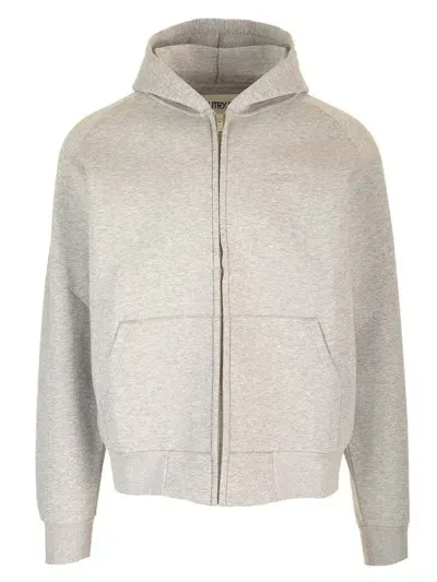 Autry Logo Debossed Zip In Grey