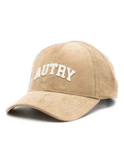 Autry Logo-embroidered Cap In Beige