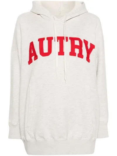 Autry Cotton Hoodie Sweatshirt With Logo In Melange