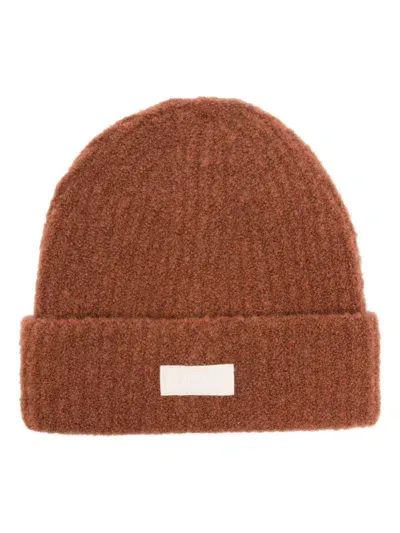 Autry Logo-patch Beanie Hat In Brown