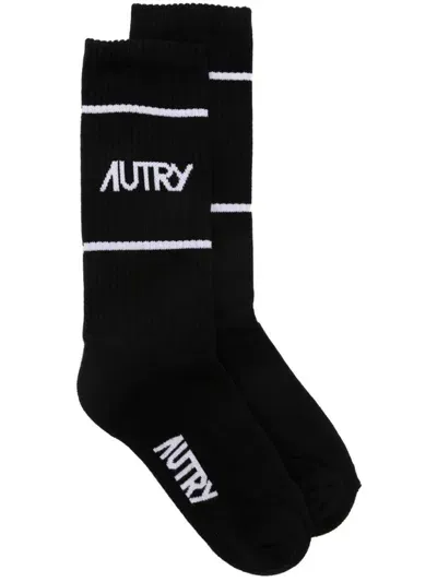 Autry Logo Socks In Black  