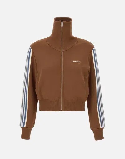 Autry Logo Track Jacket In Brown