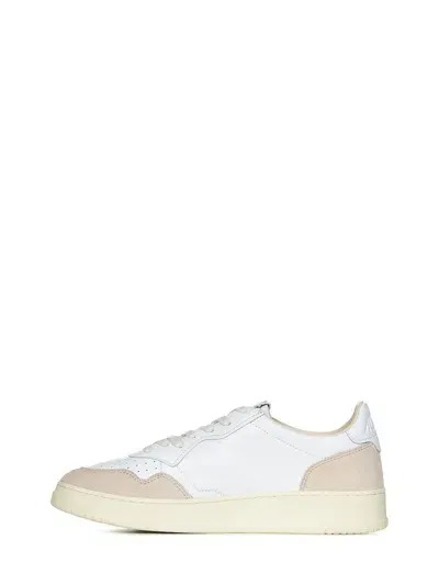 Autry Medalist Low Leather And Suede Sneakers In White