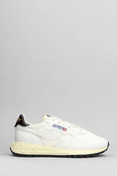 Autry Reelwind Low Sneakers In White Leather And Fabric