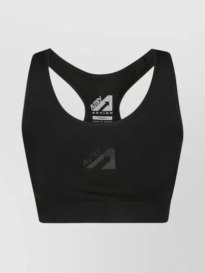 Autry Sporty Racerback Sleeveless Stretch Fit Top In Nero