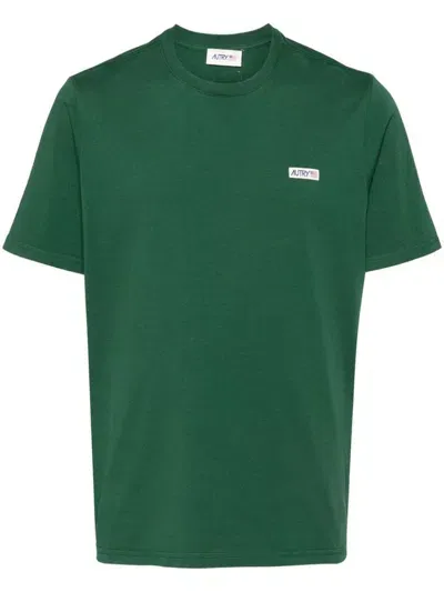 Autry Logo-patch Cotton T-shirt In Green