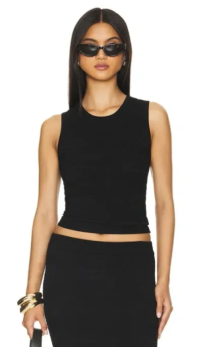 Autumn Cashmere Broken Stitch Crop Tank In Black