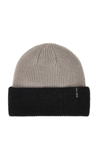 Autumn Headwear Blocked Beanie In Grey